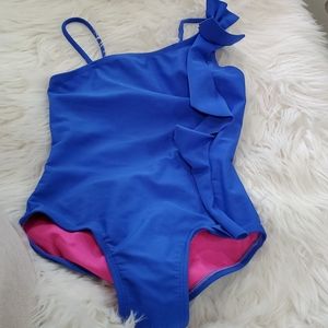 Xhilaration girls 6 / 6x  blue bathing suit EUC